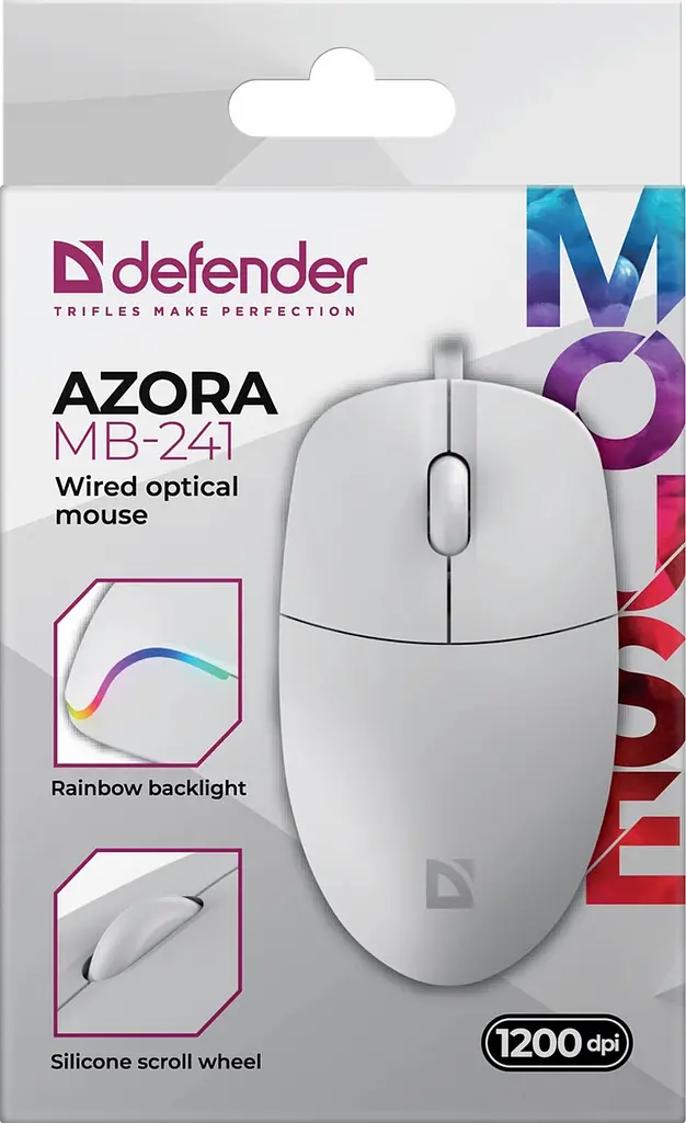 Миша Defender Azora MB-241 білий (52242) (7125992) - фото 5
