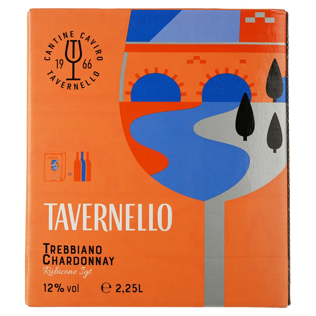 Вино Tavernello Trebbiano Сhardonnay Rubicone IGT біле полусухе 2.25 л - фото 2