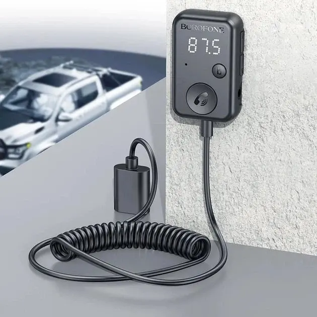 Автомобільний Bluetooth-трансмітер ресивер BOROFONE BC49 June car BT FM-модулятор USB-накопичувач - фото 8