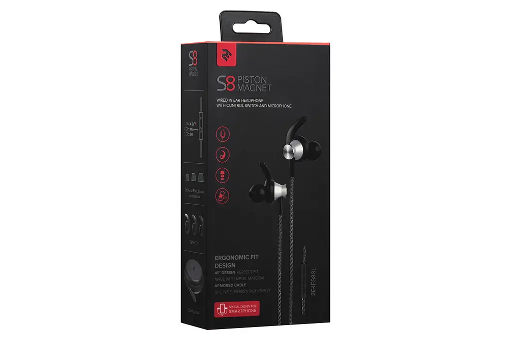 Наушники 2E S8 Piston Magnet Mic Silver (2E-IES8SL) - фото 8