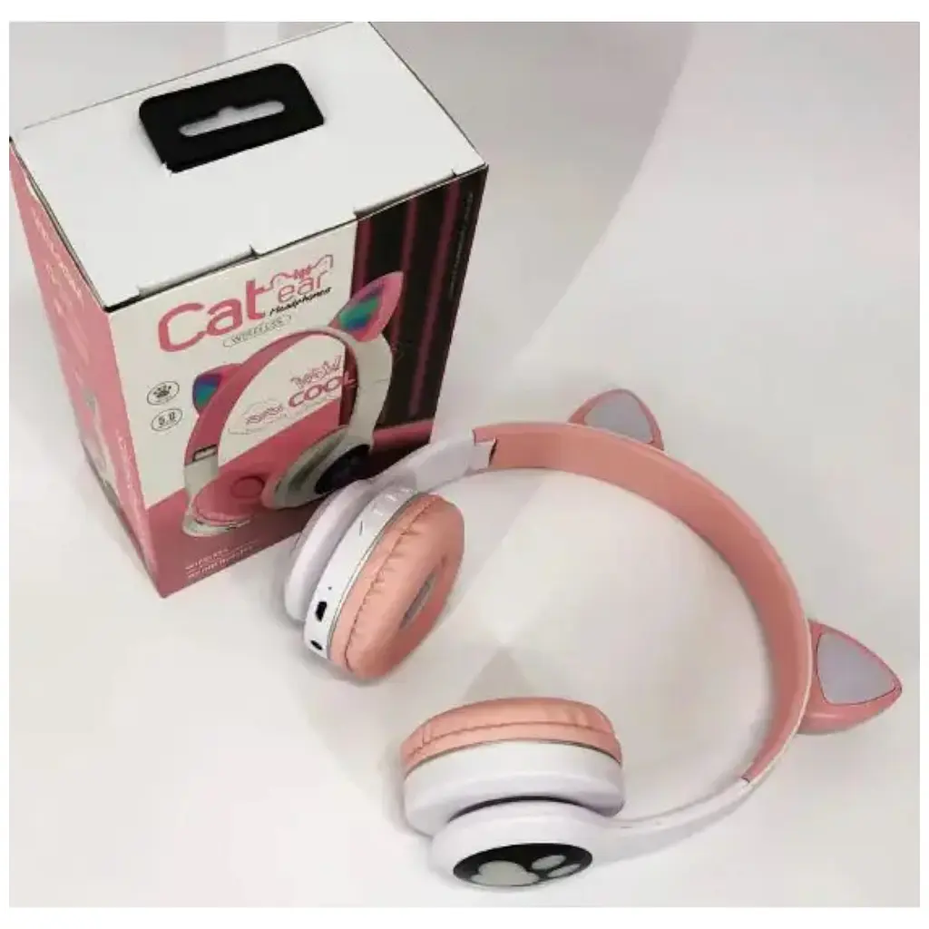 Беспроводные детские наушники Cat Ear VZV-23M Bluetooth с кошачьими ушками розовые - фото 5