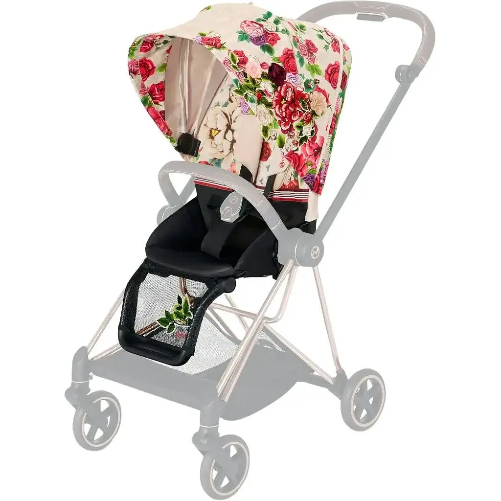 Люлька Cybex Mios Lux R Spring blossom light + Комплект текстилю Cybex Mios Spring blossom light + Шасі для коляски Cybex Mios LS RBA Chrome Black - фото 7