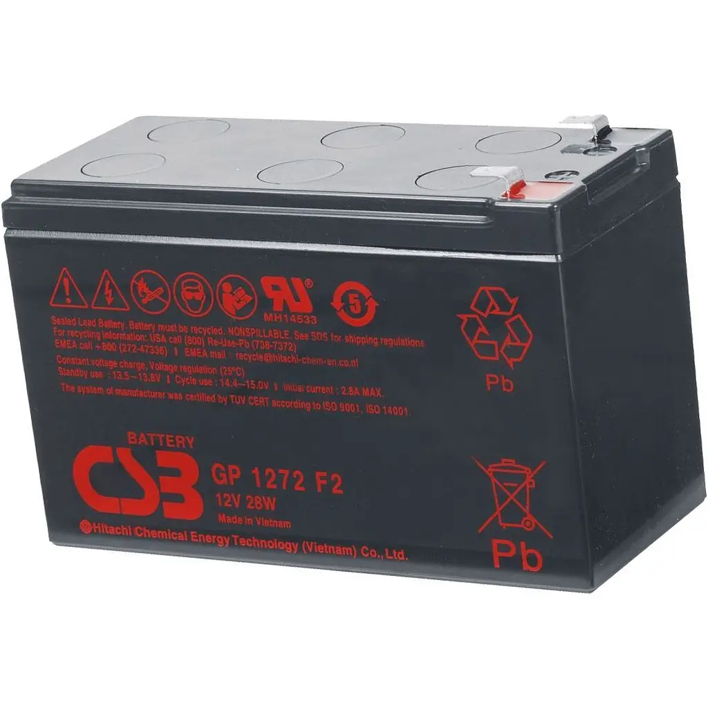 Акумулятор CSB AGM 12V [12V/7.2Ah/86Wh] [GP1272] [110127] - фото 4