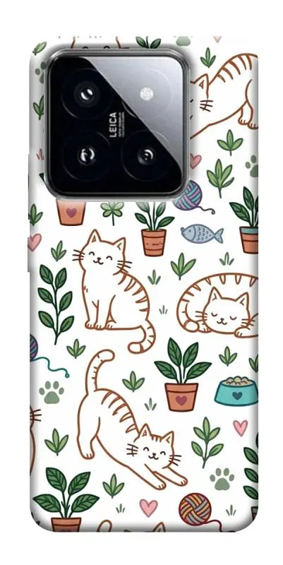 TPU чохол Demsky Cats pattern для Xiaomi 14 Pro