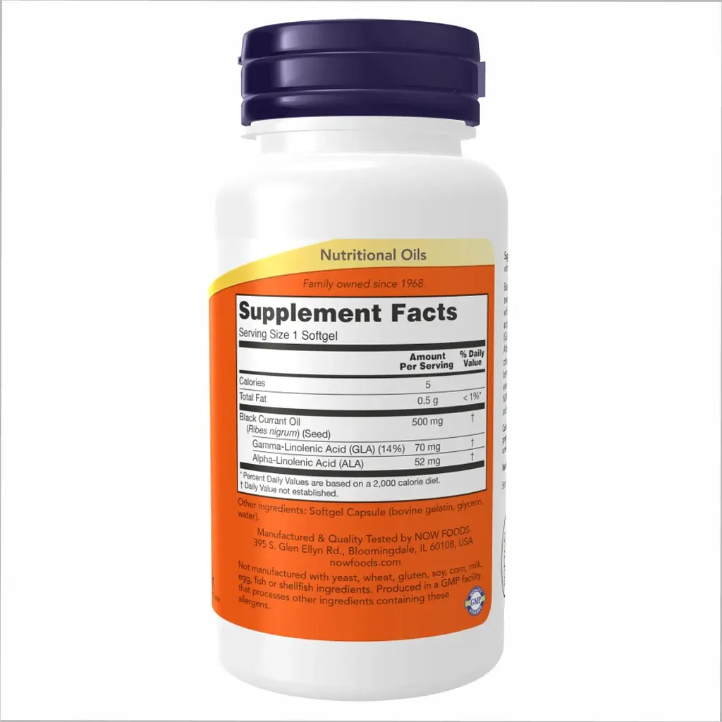 Олія чорної смородини Now Foods Black Currant Oil 500 mg 100 sgels - фото 2