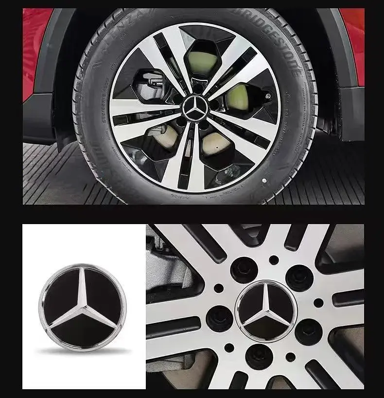 Ковпачки маточини на титани Mercedes-Benz 60 / 56 мм 1 шт Чорні - фото 2