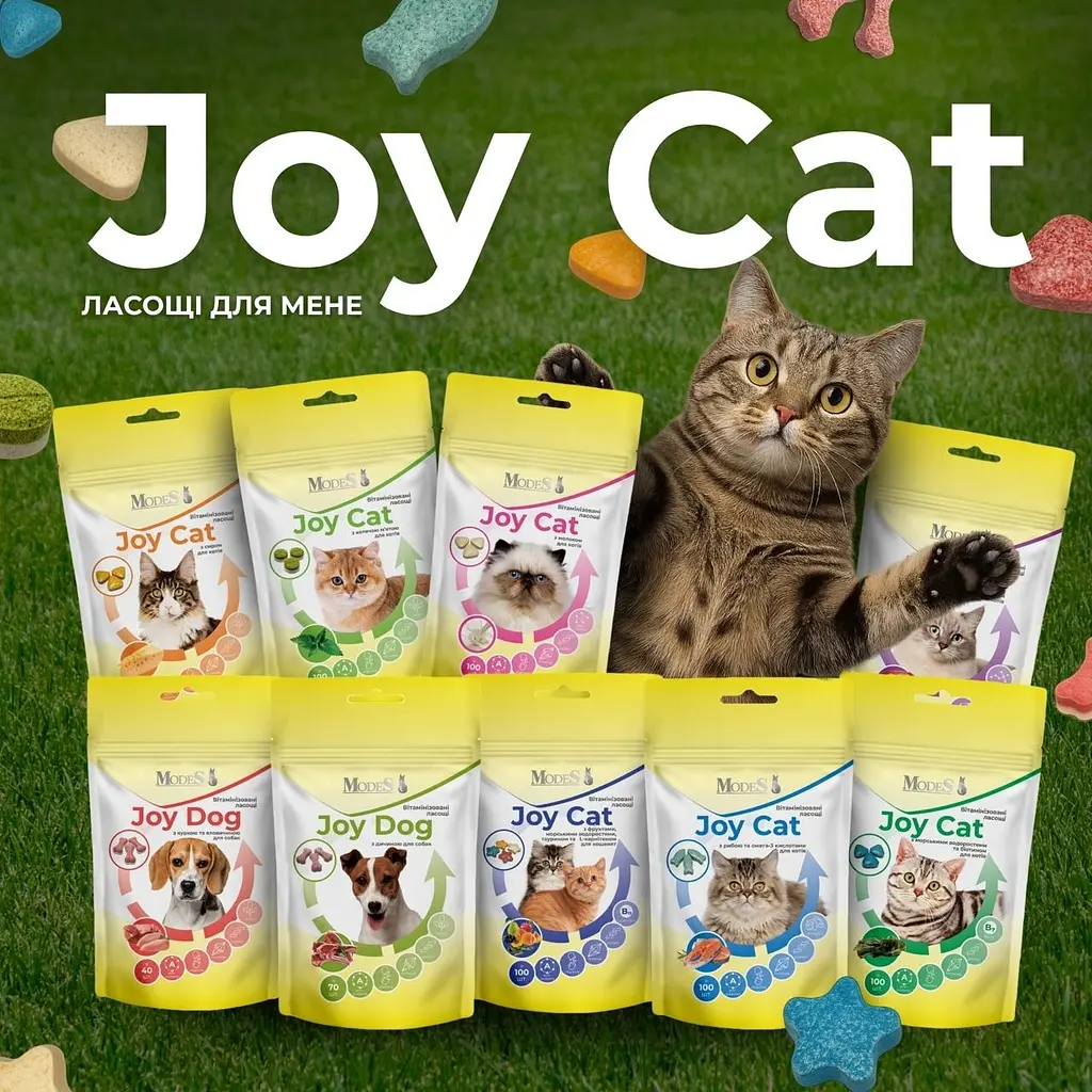 Ласощі вітамінізовані Modes Joy Cat з рибою та омега-3 кислотами для котів 35 г - фото 4