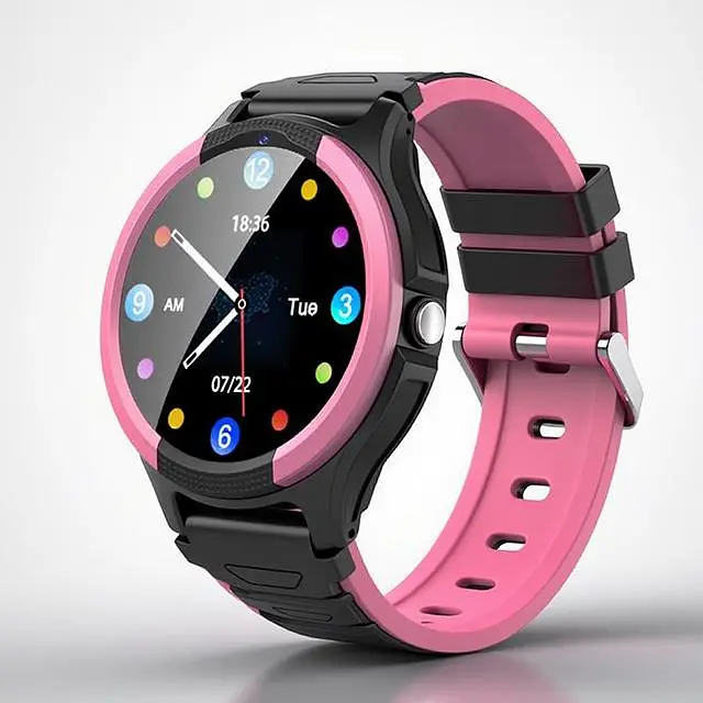 Дитячий круглий смарт годинник-телефон для дівчинки D-04 Pro з GPS трекером, 4G відеодзвінками, кнопкою SOS та прослуховуванням Рожевий - фото 3