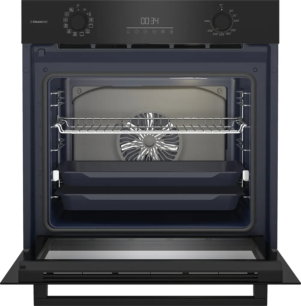 Духовой шкаф электрический Beko A дисплей конвекция телескопические направляющие 72 л черный - фото 2