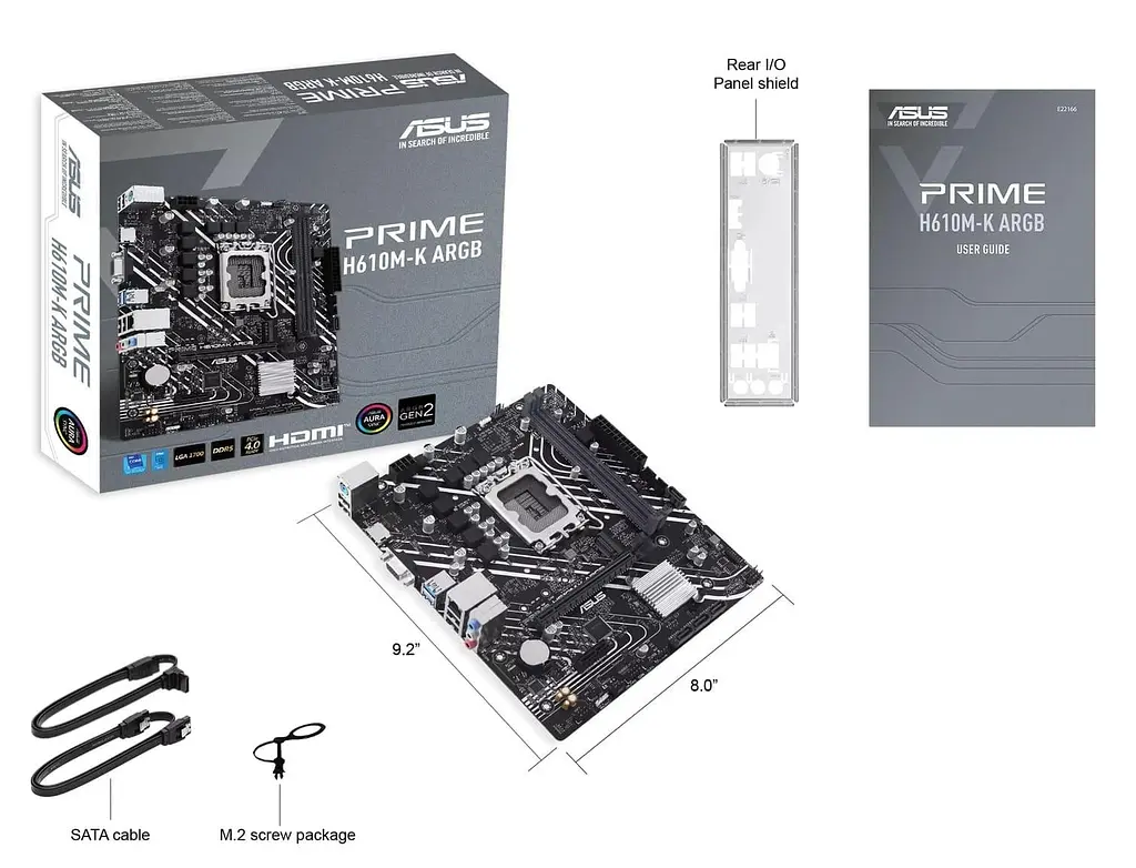Материнская плата ASUS Prime H610M-K ARGB (PRIME H610M-K ARGB) (Socket 1700, Intel H610, Micro-ATX) - фото 5