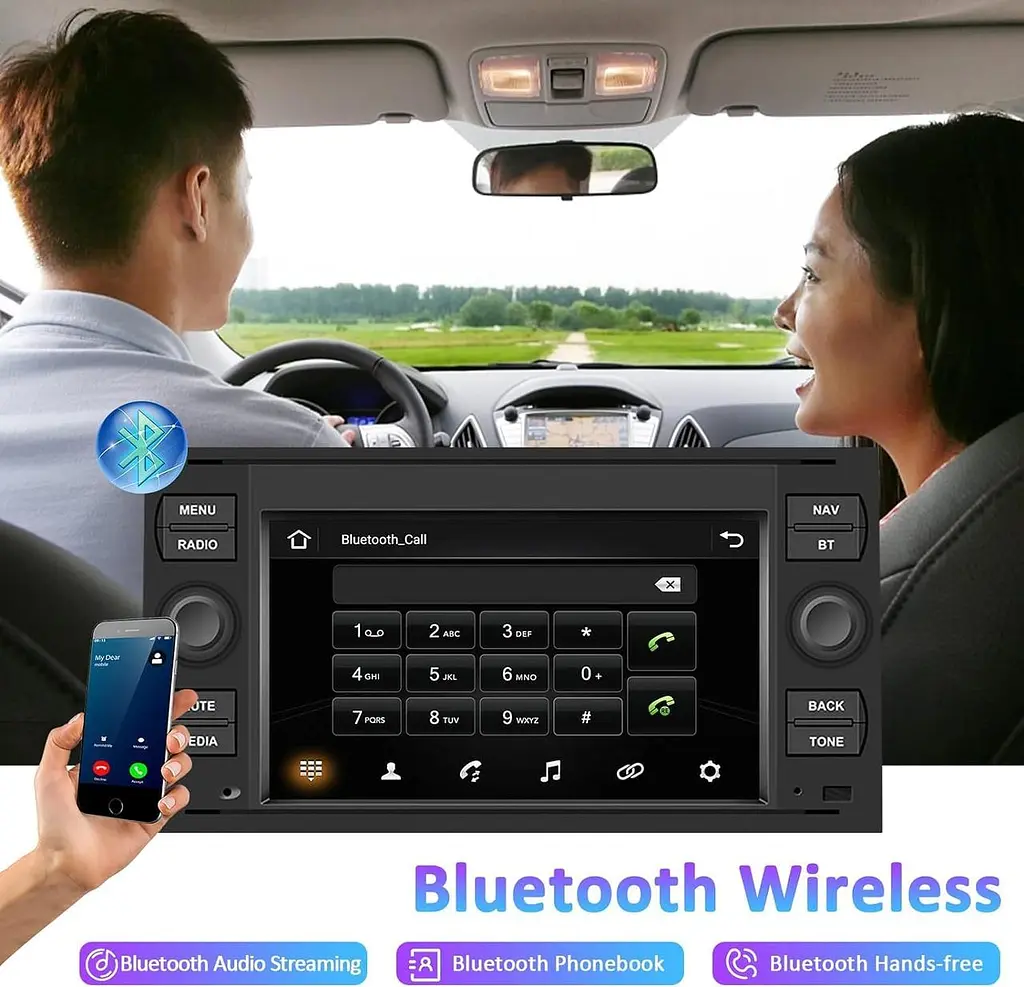 Автомагнітола CAMECHO Android 13 7" 1/32 ГБ для Ford з CarPlay та Android Auto - фото 3