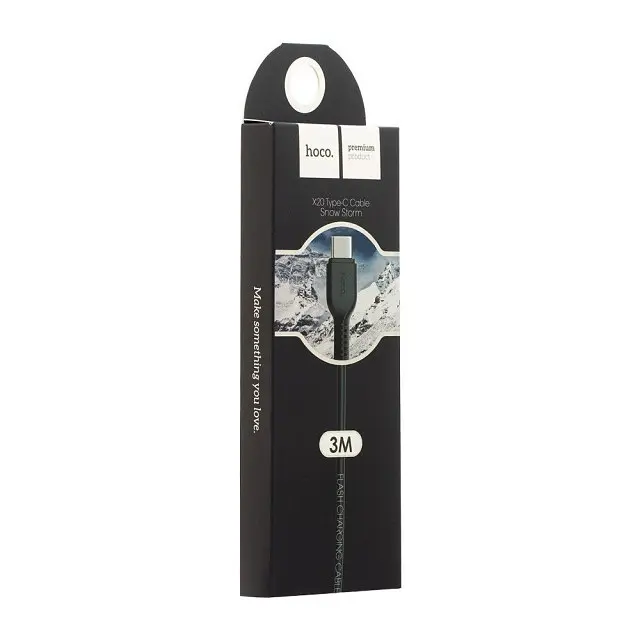 Кабель Hoco X20 Pisces Cable USB to Type-C 2A 3m Black - фото 2