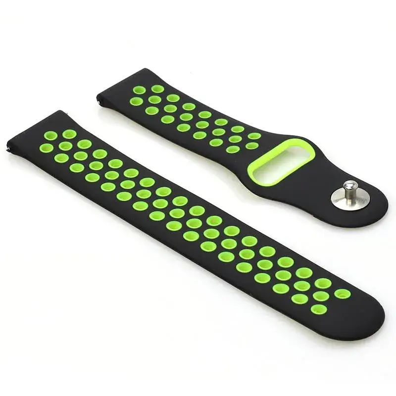 Ремінець BeCover Vents Style для Xiaomi iMi KW66/Mi Watch Color/Watch S1 Active/Haylou LS01/LS05 Black-Green (705802) - фото 2