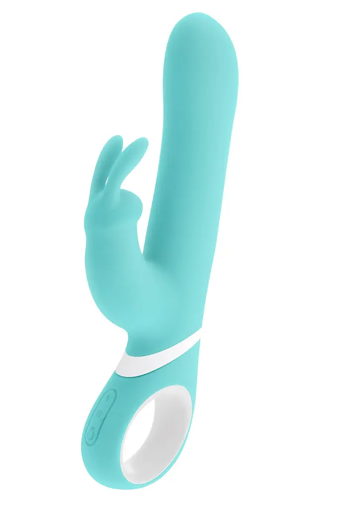 Вібратор-кролик Pleasures Naughty Rabbit 22.7 см бірюзовий - фото 2