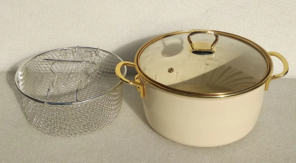 Каструля – фритюрниця O.M.S. Collection 10100 22см 3.7 л Cream - фото 5