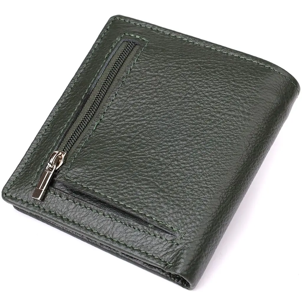 Жіночий гаманець на магніті з натуральної шкіри ST Leather 23093 зелений - фото 2