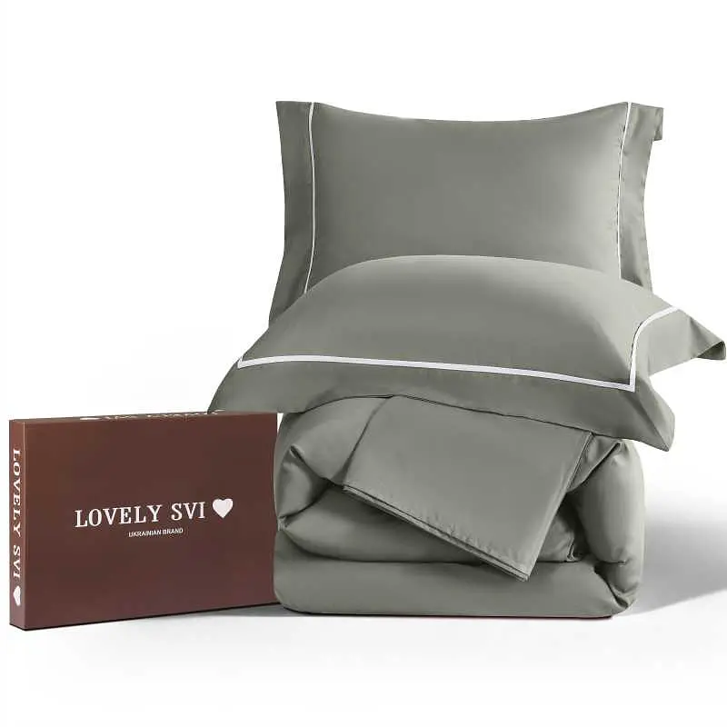 Комплект постільної білизни Lovely Svi сатин люкс 300ТС (135г/м2) Полуторний Green (180326)