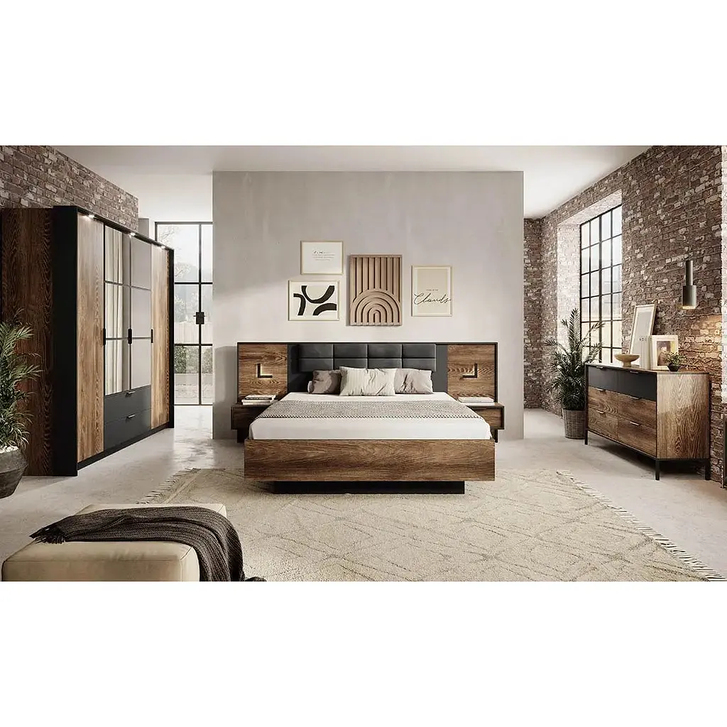 Шкаф Lagom Стокгольм Milton без подсветки каштан/антрацит - фото 6
