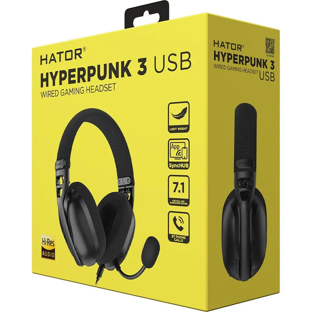 Игровые наушники Hator Hyреrpunk 3 Hi-Res USB 7.1 Black (ESH10) [126748] - фото 6
