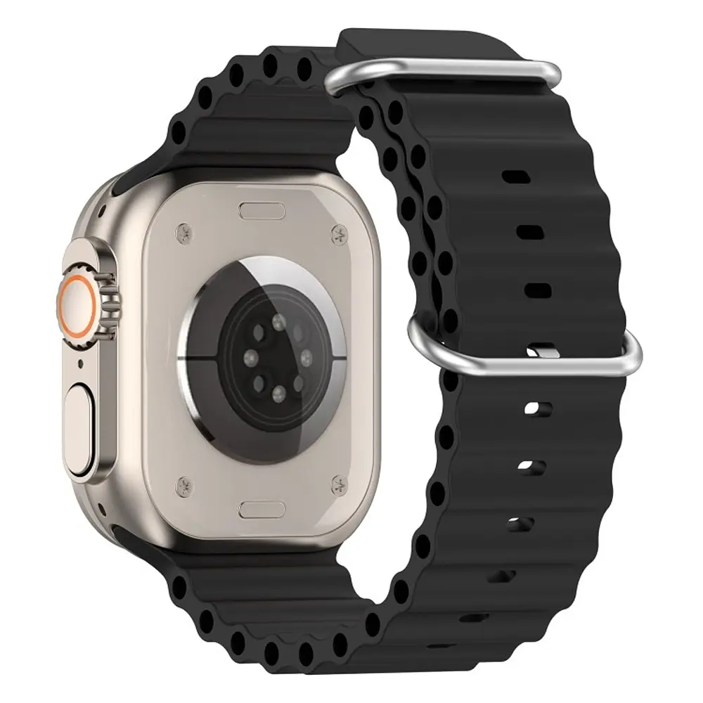 Силіконовий ремінець на смарт-годинник для Apple Watch 38,40,41,42 mm, Ocean Band, black, зі зручною застібкою, для годинника епл вотч, спортивний, ArmorStandart (ARM74233) - фото 3