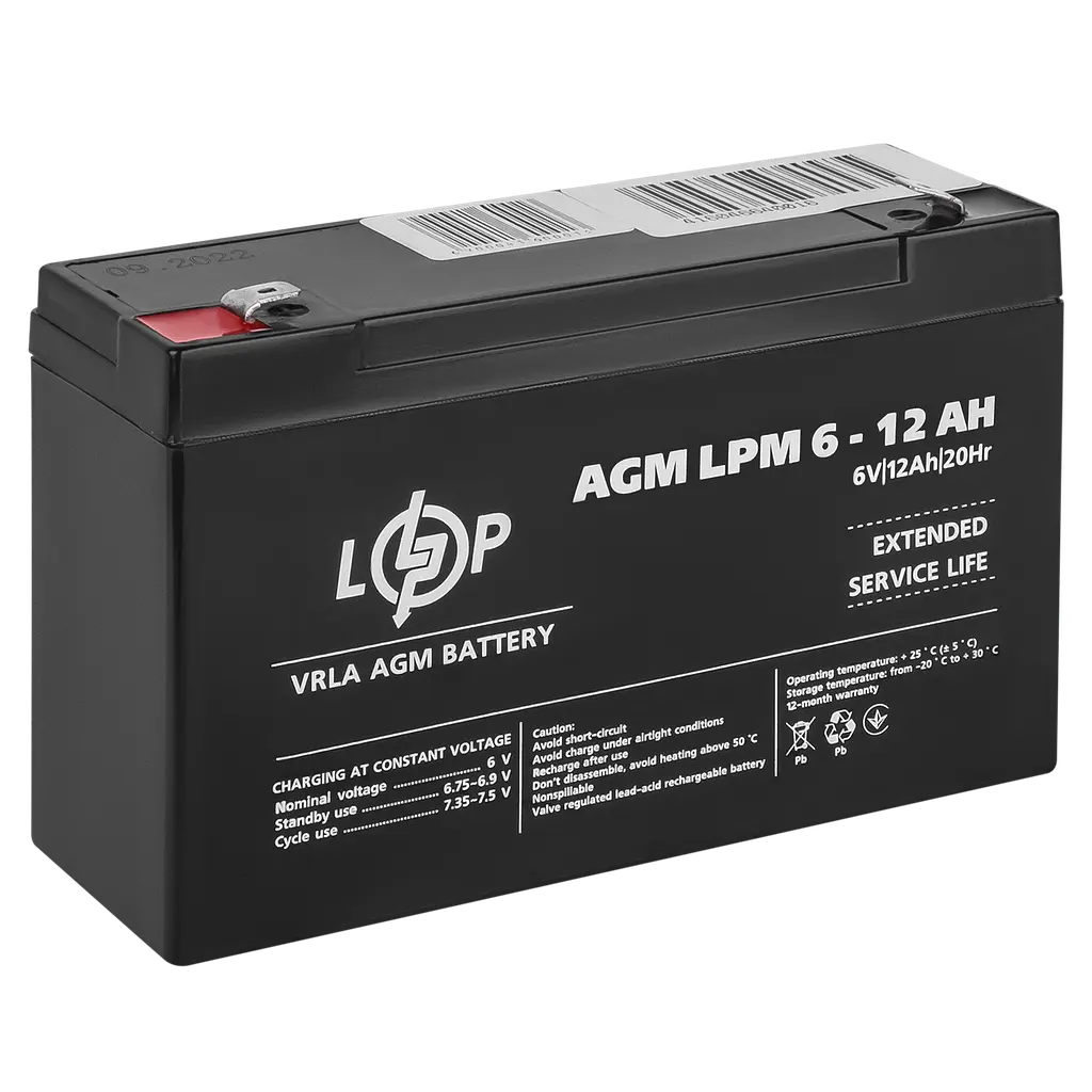 Акумулятор AGM LogicPower LPM 6 V - 12 Ah (LP4159) - фото 3