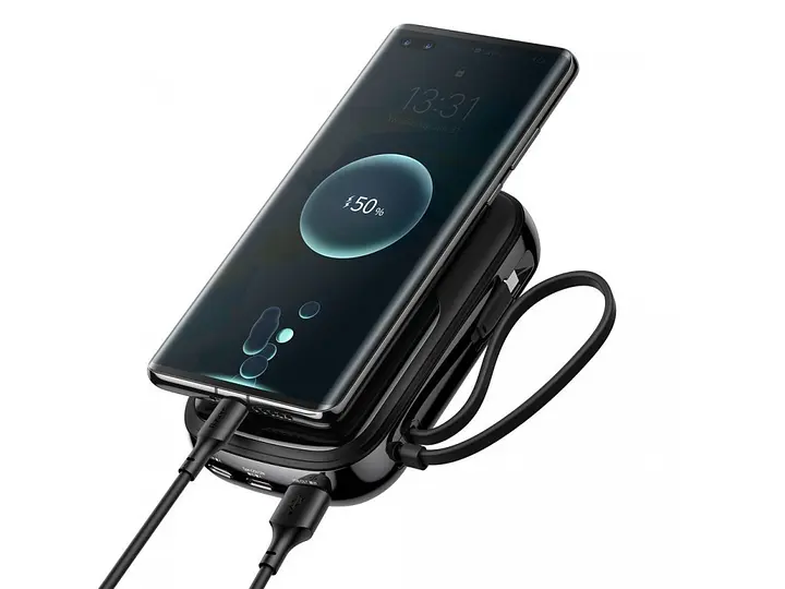 Портативна батарея Baseus Power Bank Qpow USB+TypeC PD3.0 QC3.0 Lightning 20000mAh Black - фото 3