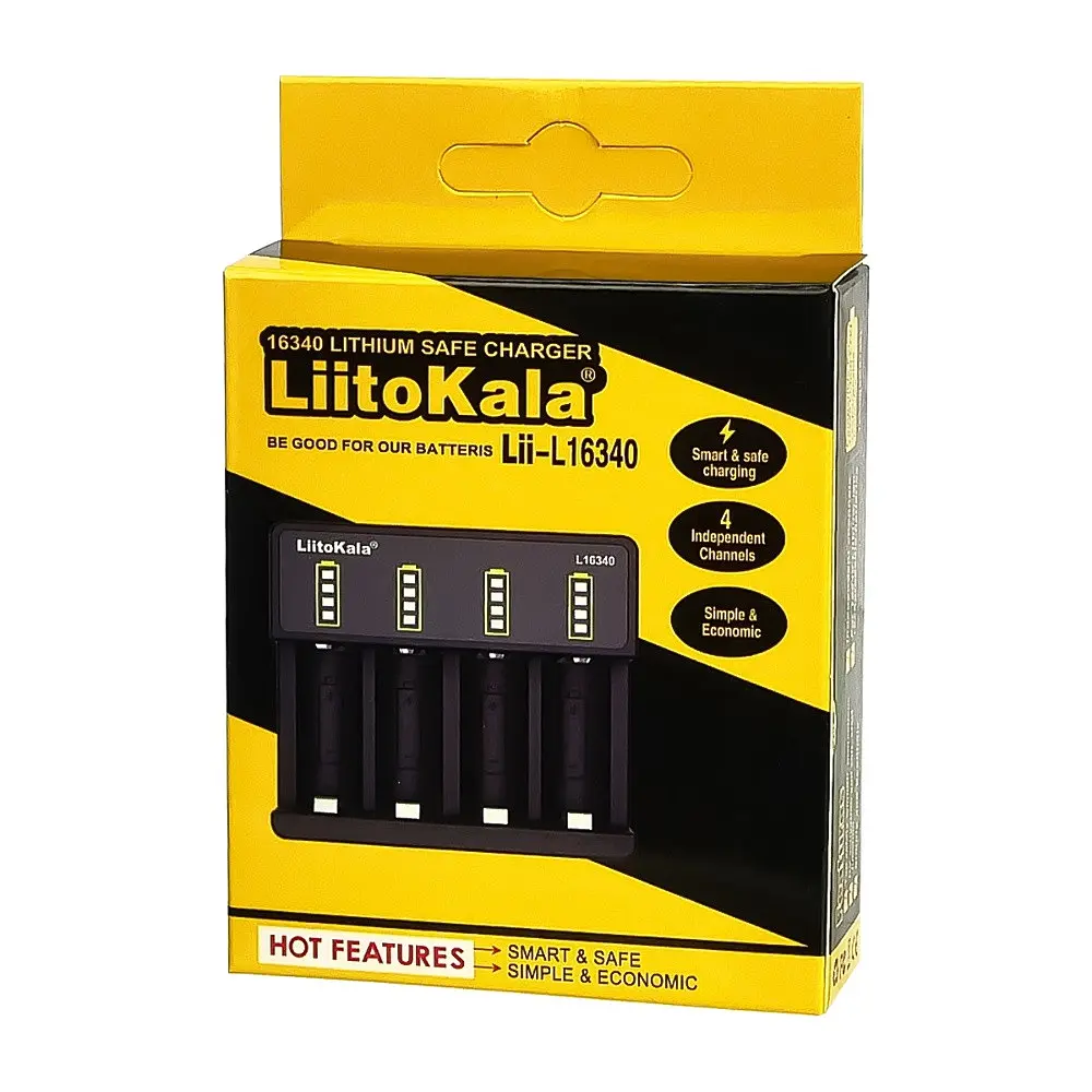 Універсальний зарядний пристрій LiitoKala Lii-L16340 для акумуляторів 16340 (CR123A), 4 слоти - фото 4