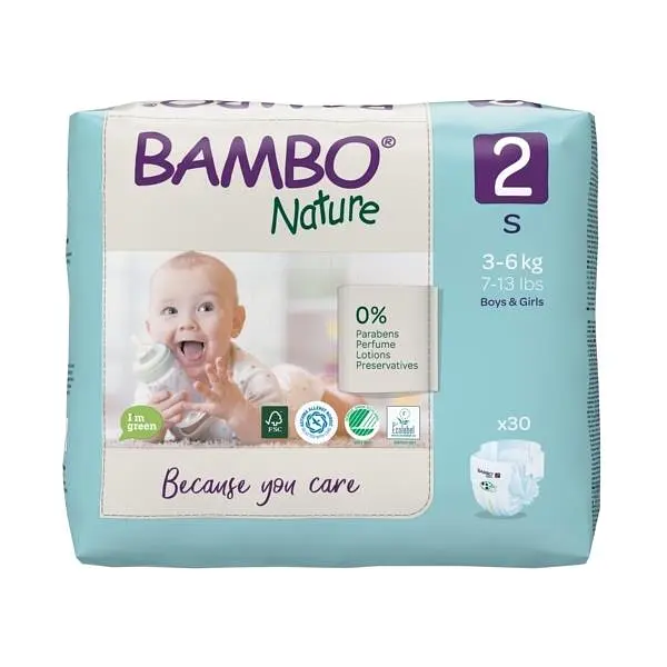 ЕКО Підгузки Bambo Nature Mini 2 (3-6 кг), 30 шт. Bambo Nature (19252) - фото 2