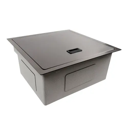 Кухонна мийка Platinum Handmade TZ з нержавіючої сталі одночашева зі змішувачем 50x50x20 см чорна - фото 8