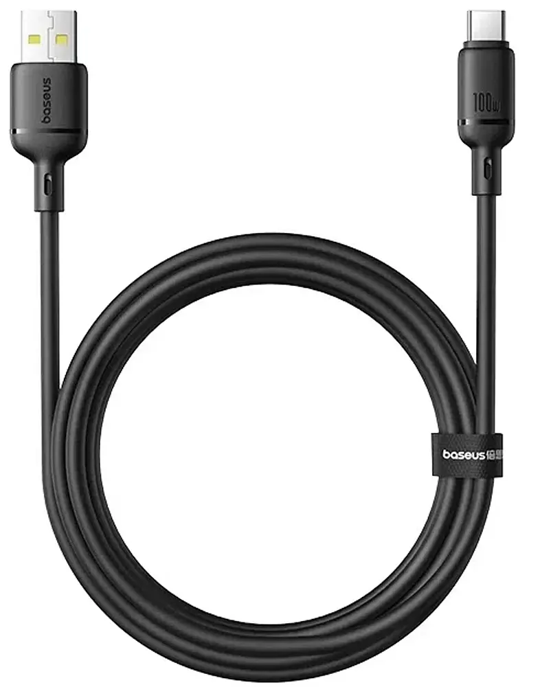 Кабель Baseus Silky Series Fast Charging Cable USB to Type-C 100W 2m Black - фото 3