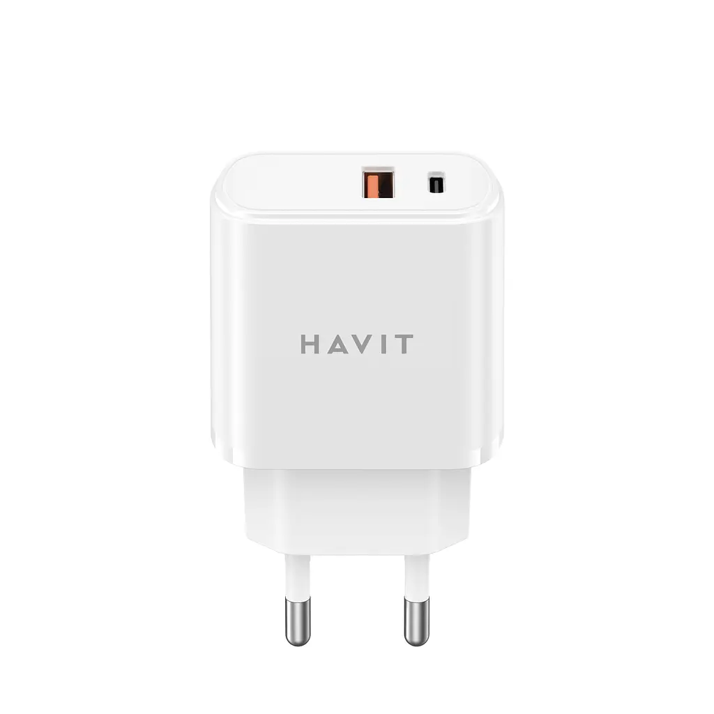 Зарядний пристрій Havit UCP019 20W USB-A+USB-C білий (HV-UCP019-WH) - фото 2