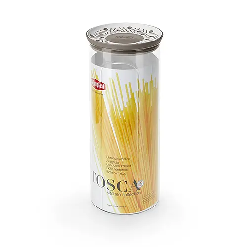 Кругла ємність для зберігання продуктів TOSСA 2,2л, біло-сіра (55500) - фото 1
