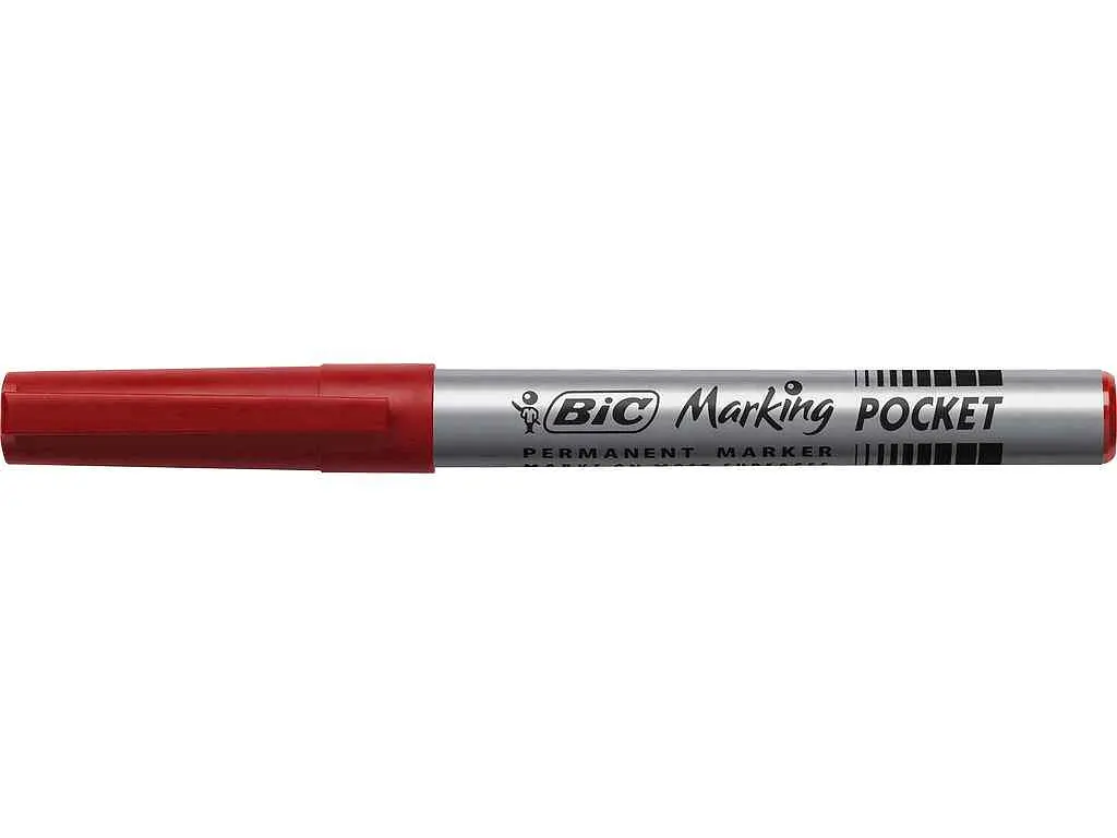 Маркер BIC перманентний "Fine", червоний 12шт bc8209002