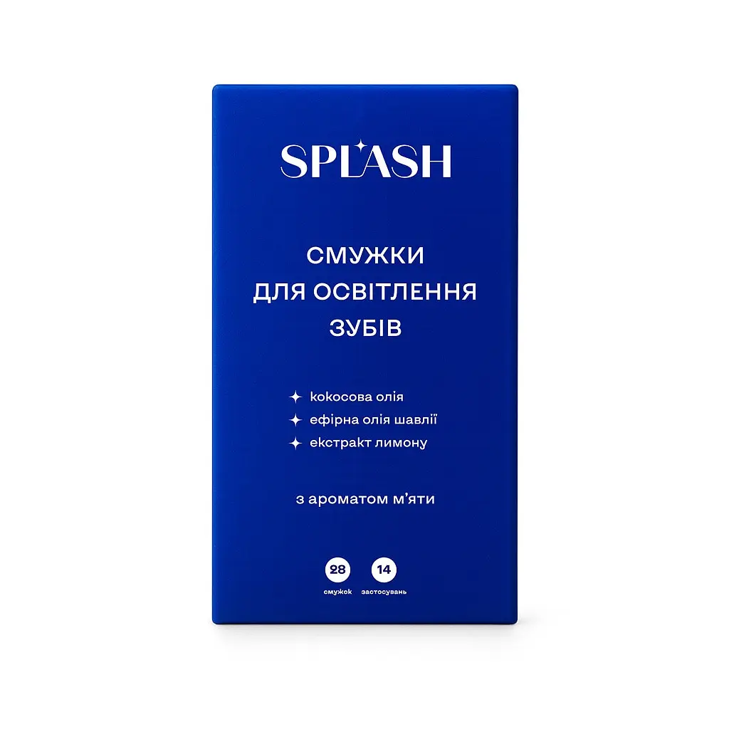 Засіб для відбілювання зубів Splash Смужки З ароматом м'яти 28 шт. (4820266833060) - фото 2