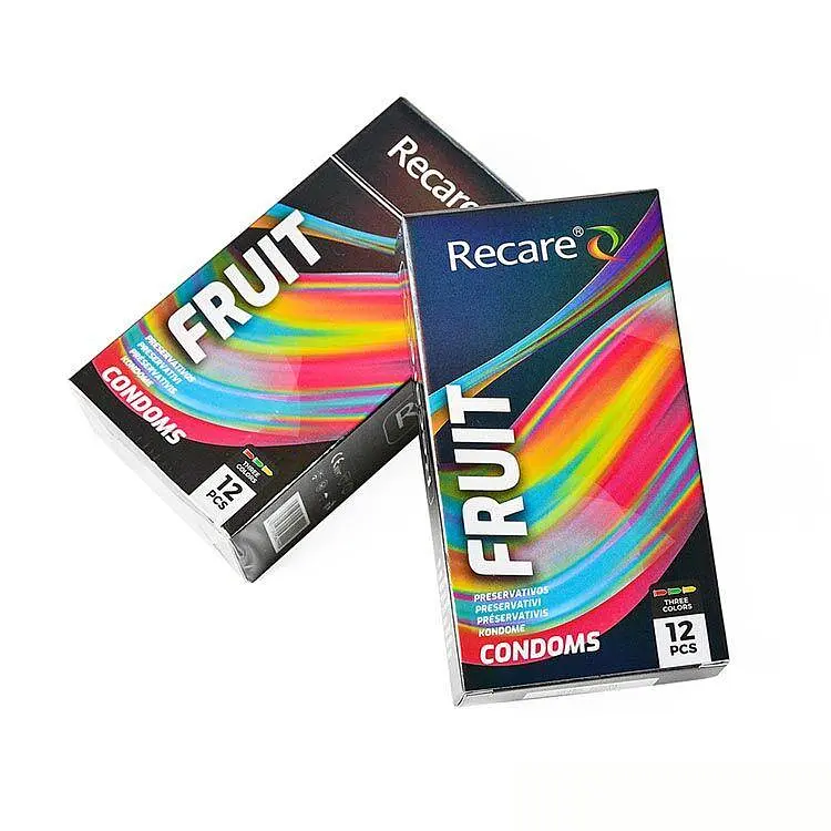 Презервативи Holographic Recare Fruit Flavour Condoms 12 шт, аромати: м'ята, банан, полуниця - фото 4