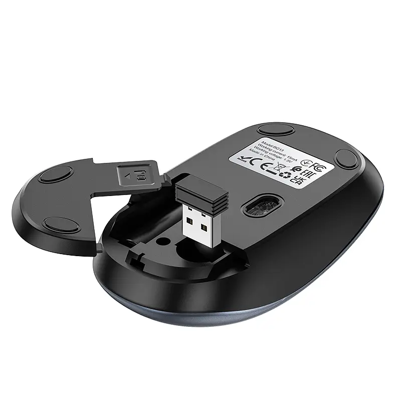 Маніпулятор миша BOROFONE BG13 Winner 2.4G business wireless mouse Black Metal Gray - фото 6