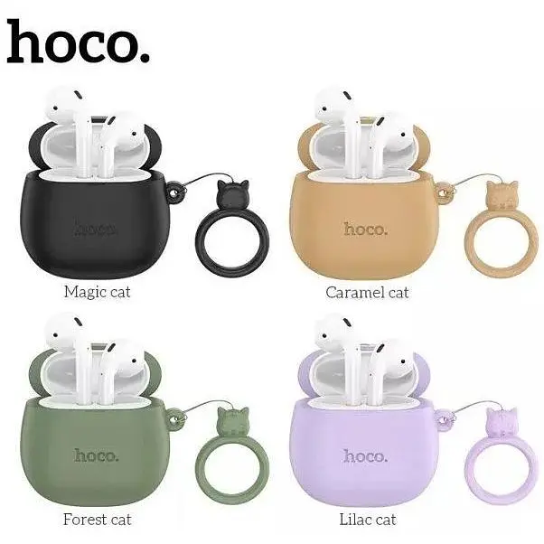 Беспроводные наушники Hoco EW45 Lilac cat лиловые - фото 5