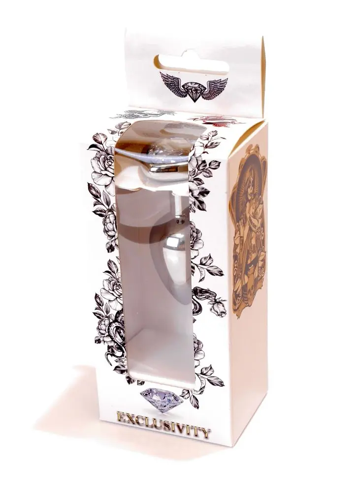 Металлическая анальная пробка с кристаллом Boss Jewellery 7 см (прозрачный) - фото 9