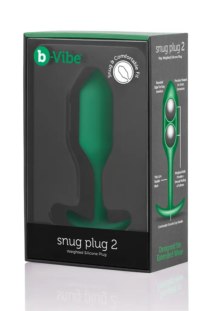 Анальна пробка B-Vibe Snug Plug 2, 10.5 см (зелений) - фото 5