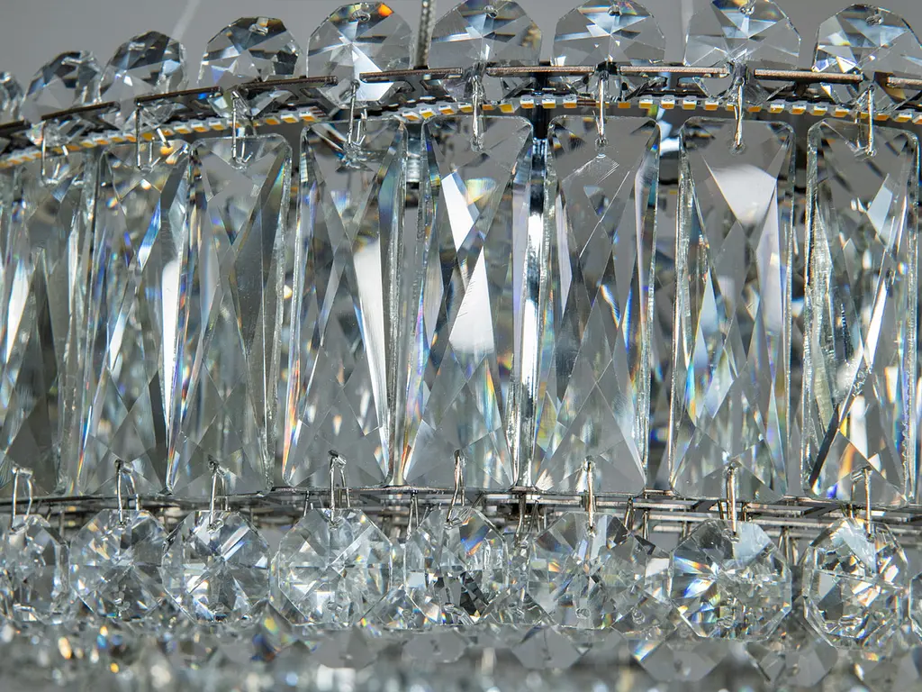 Кришталева підвісна LED люстра Diasha 8693-500CH у хромі - фото 4