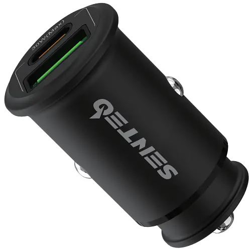 АЗП Senteo Q-02 Ferro Series USB-A/USB-C PD3.0&QC3.0 3A 30W Black - фото 2
