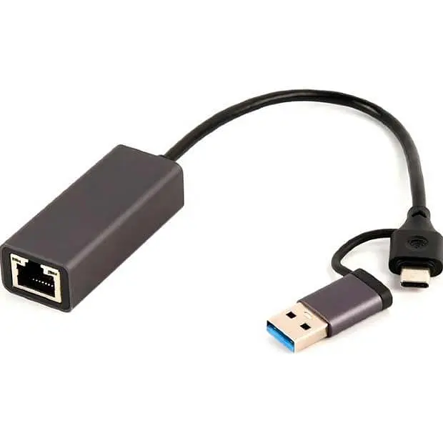 USB-Хаб Cablexpert A-USB3AC-LAN-01, з USB Type-A/C на Gigabit Ethernet (A-USB3AC-LAN-01) - фото 2