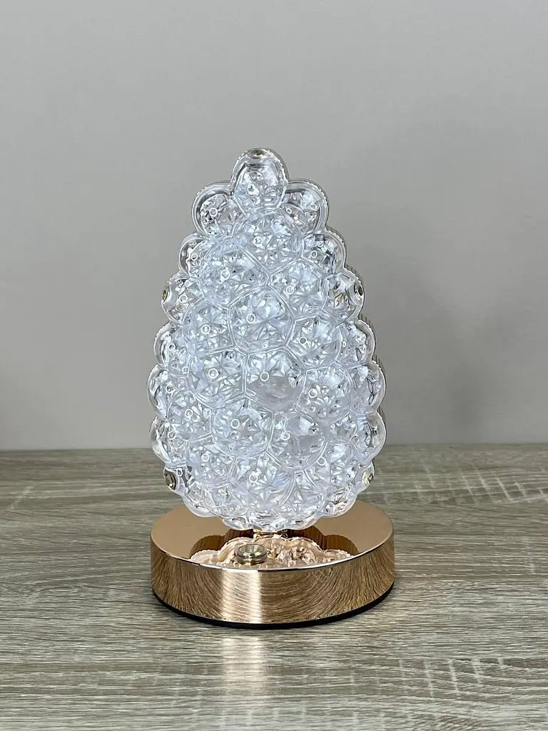 Декоративна LED-лампа Pine Cone PC-8213 акумуляторна настільна з кришталевим ефектом і сенсорним керуванням 3 режими - фото 6