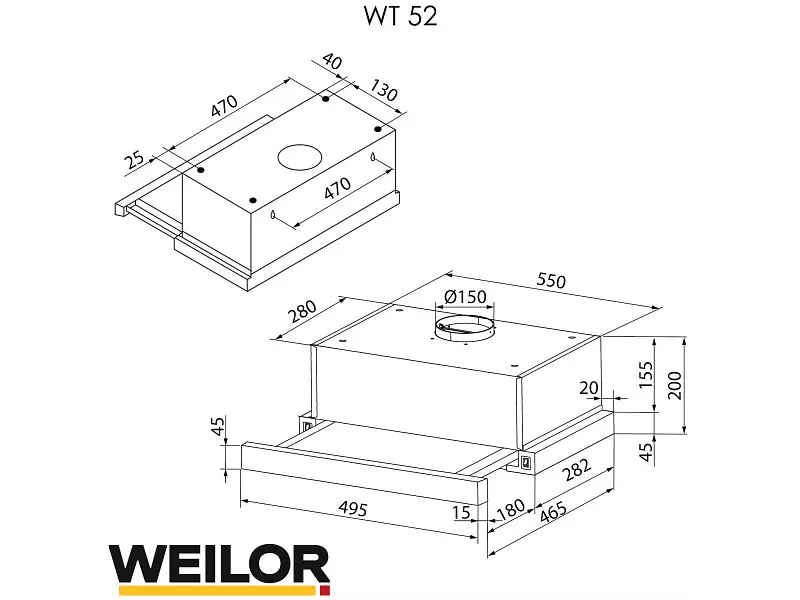 Витяжка телескопічна WEILOR WT 52 SS - фото 7