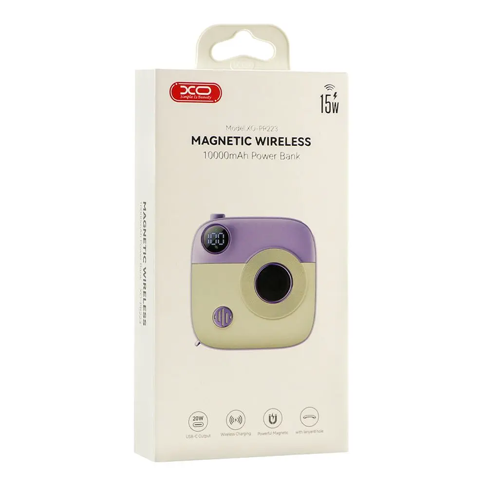 Універсальна мобільна батарея XO PR223 Magnetic 15W 10000mAh Purple White (33073_2955510) - фото 2