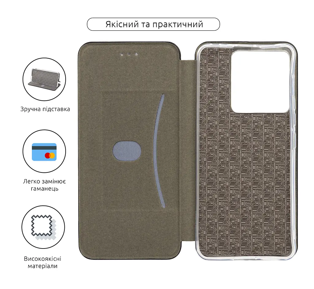 Чехол-книжка для Xiaomi Poco X6 5G, G-Case, черный, кожаный чехол-книжка из экокожи (PU) и TPU, с магнитом, с подставкой и вместительным кардхолдером, противоударный, защита всего корпуса, ArmorStandart (ARM74135) - фото 3