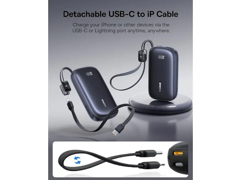 Зовнішній акумулятор (Power Bank) BASEUS EnerFill FC21 Qpow 3 Ultra 20000mAh 22.5W Black (E0027M00) - фото 7