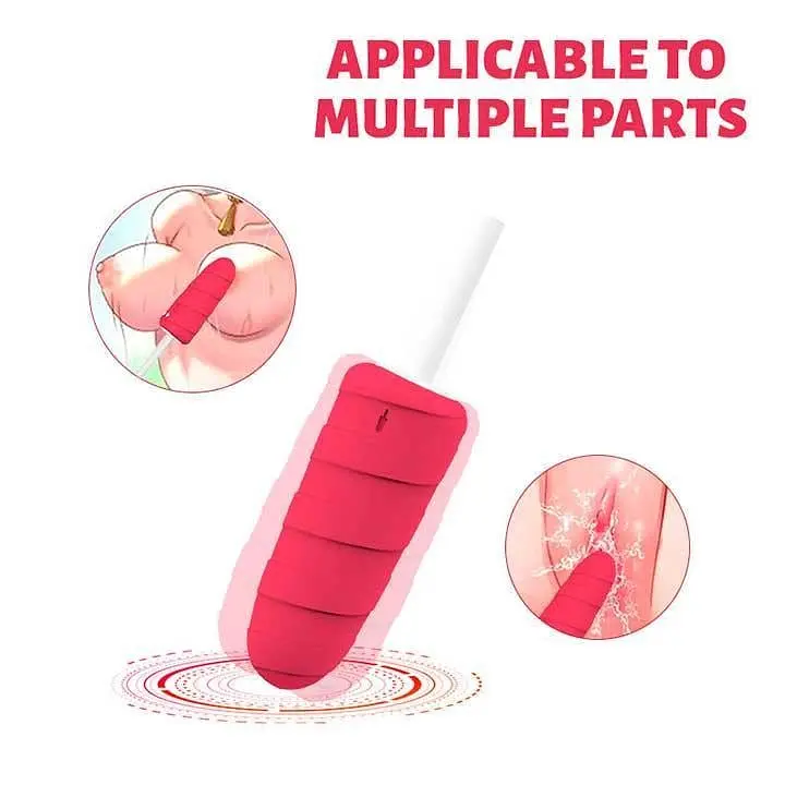 10X Popsicle вібратор-морозиво з USB-зарядкою Червоний K000737 - фото 2