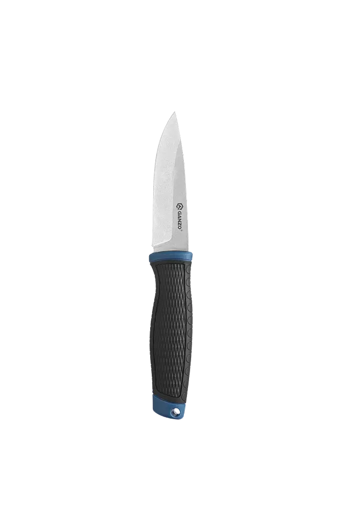 Ніж фіксований туристичний Ganzo G806 (9.8 см) 8CR14 / PP+TPR блакитний з чохлом - фото 4