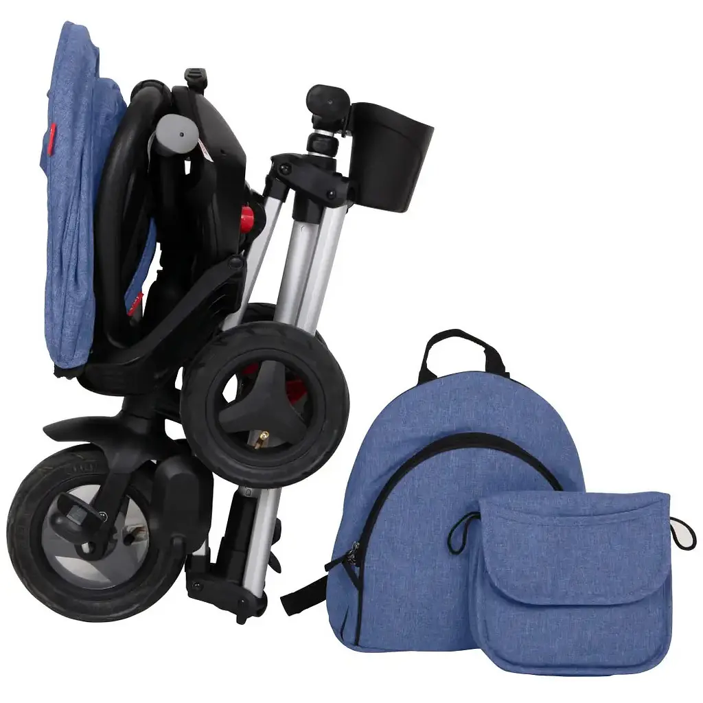 Дитячий складаний триколісний велосипед Qplay Nova+ Rubber Blue синій (S700Nova+RubberBlue) - фото 6